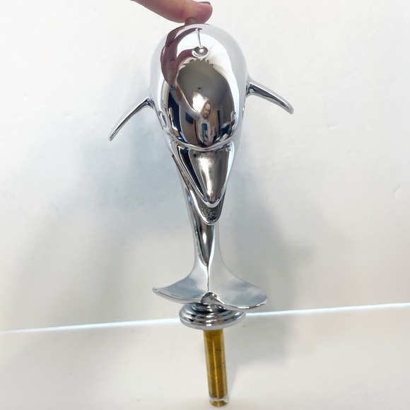 Chrome Dolphin Faucet for 3-Hole Wide Spread Deck Mount Sink READ - Picture 7 of 14